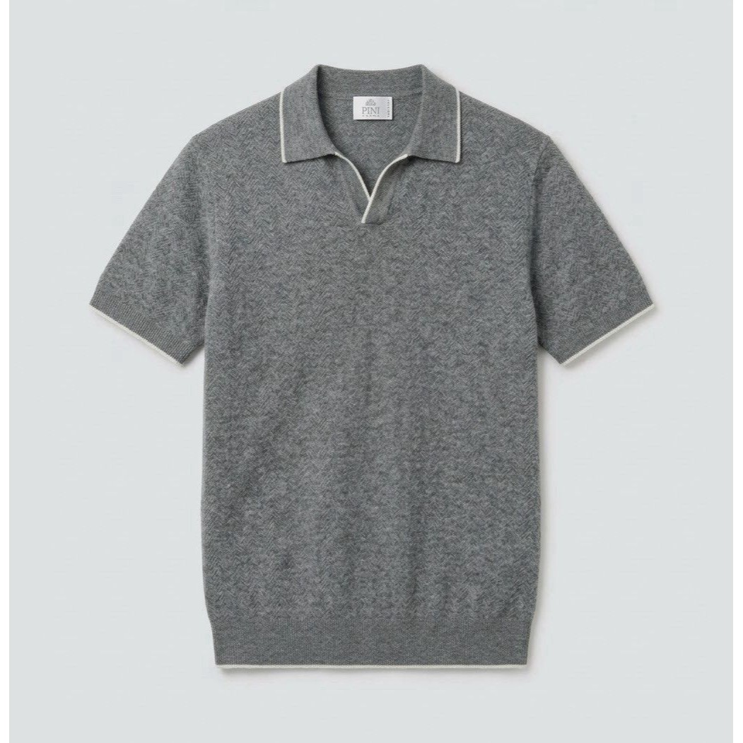 Pini Parma Men’s Polo Shirt Italy Sz 52 Us L Gray 100% Cotton — image 4 of 8